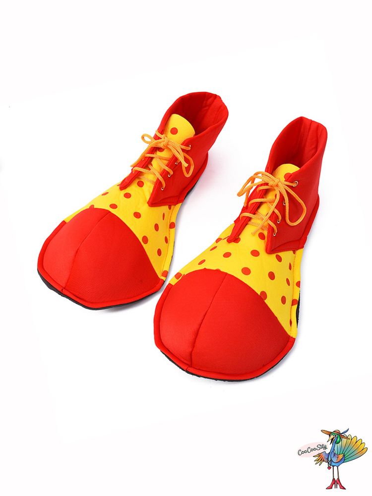 Ботинки клоуна красно желтые 38 х 19 см (ткань, фоамиран)