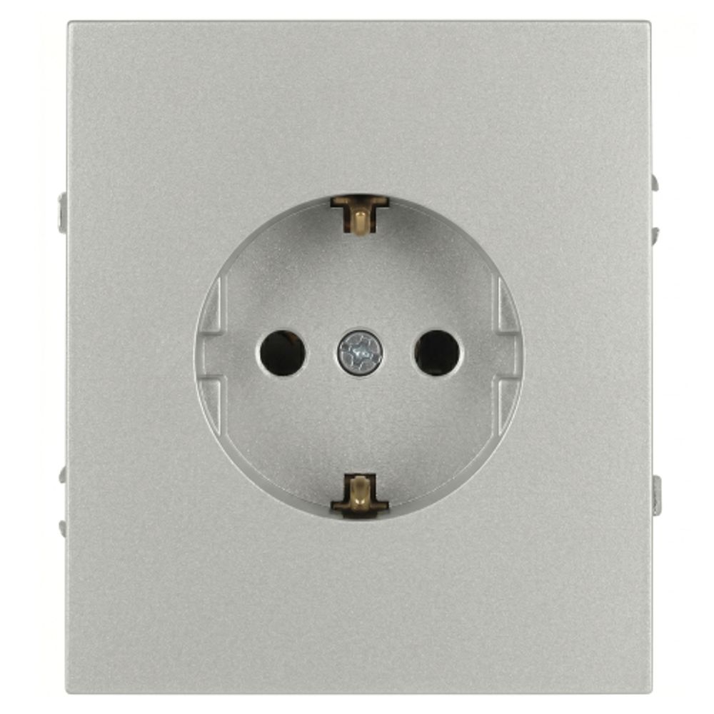 Розетка ЭРА Arktik 16-2102-03 с заземлением 2P+E Schuko со шторками 16А-250В алюминий | Эра Arktik