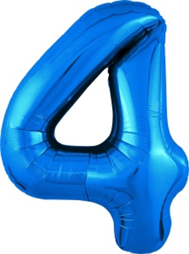 Agura Шар 40'' / 102 см "Цифра 4" Slim Синий (БГ-60)