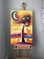 Картина маслом на холсте "Африка" 70х110 см. Деревянный подрамник. Художник Наталия Осадчук