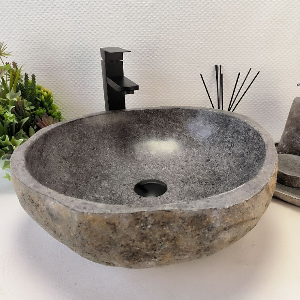 Раковина из речного камня RS-63328 (47*45*15) 0122