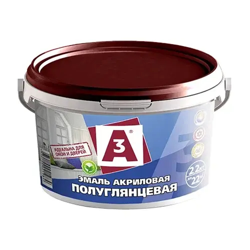 A3  Эмаль акриловая универсальная  Белая полуглянцевая 2,2кг (ИжСинтез)