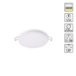 358141 SPOT NT19 500 белый Встраиваемый светильник IP20 LED 3000K 12W 85 - 265V MON