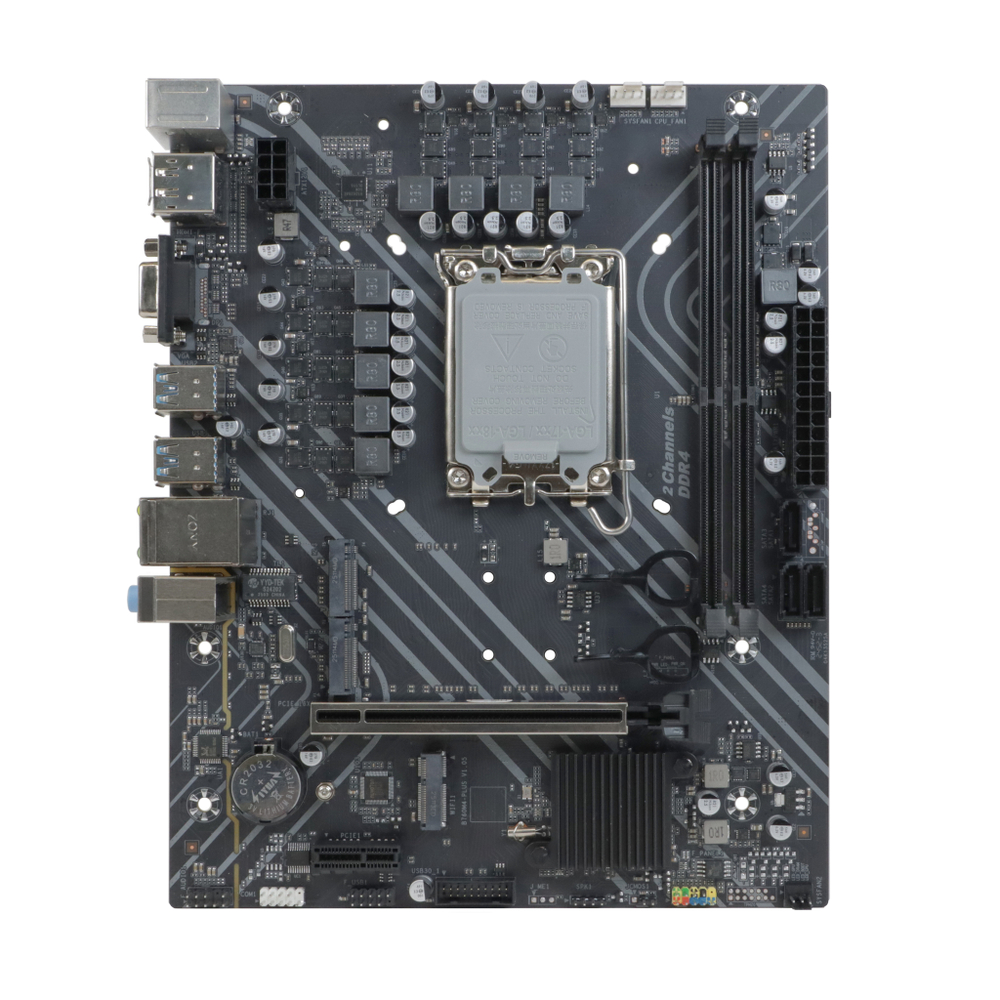 Материнская плата BaseTech B760M-K D4, Socket1700, mATX, Retail, 2xDDR4, PCIe5.0, 2xM.2, GLAN, M.2 WiFi, 2xPS/2, 4xUSB2, 6xUSB3, VGA, HDMI, DP (BT-B760M-K-D4)