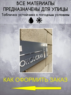 Адресная табличка на дом с объемными буквами (RAL 7024)
