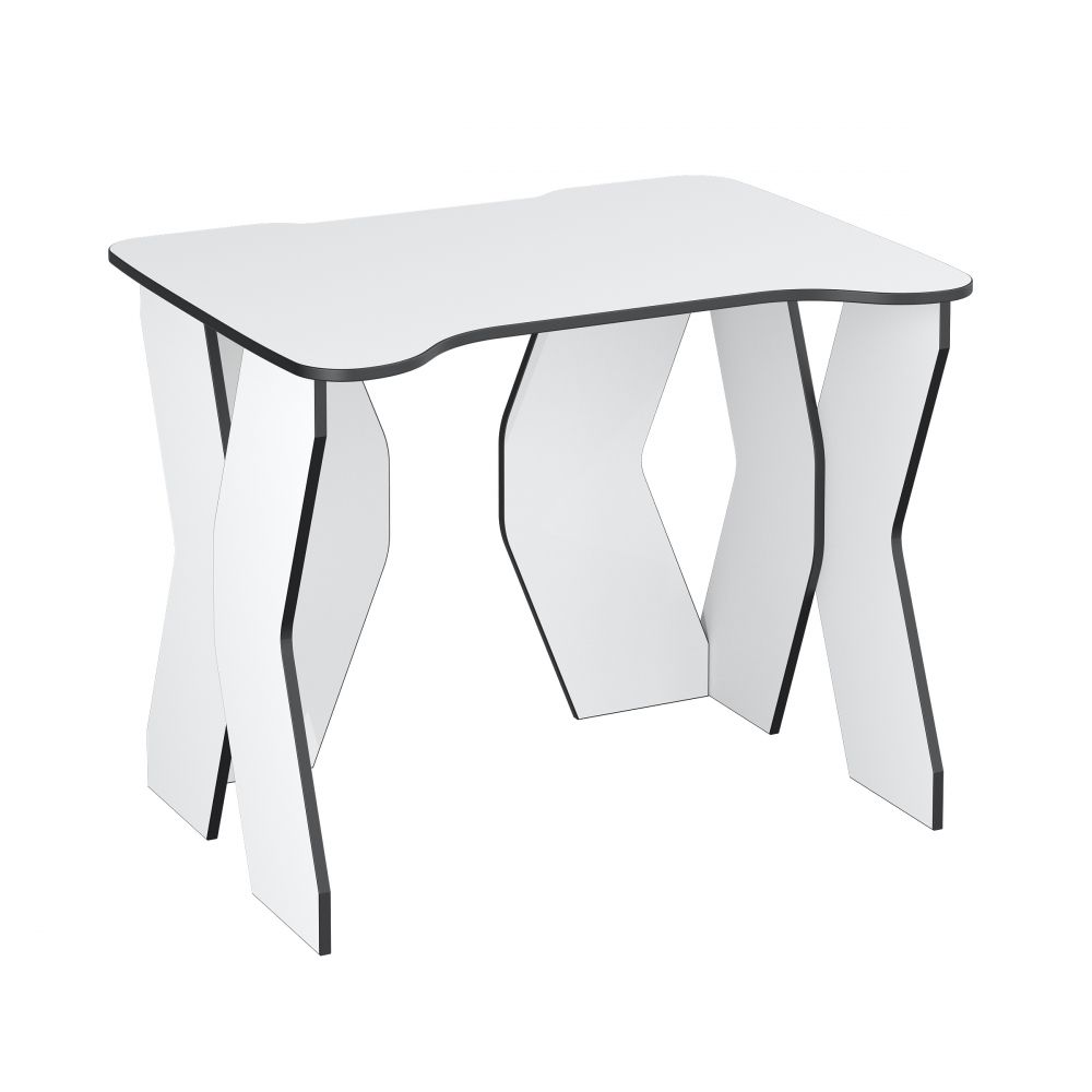 Стол компьютерный Геймер 1 (белый/черный), МФ 1+1