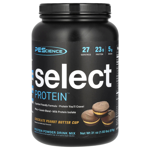 PEScience, Select Protein, протеиновая порошковая смесь для приготовления напитка, чашка с шоколадным и арахисовым маслом, 878 г (1,93 фунта)