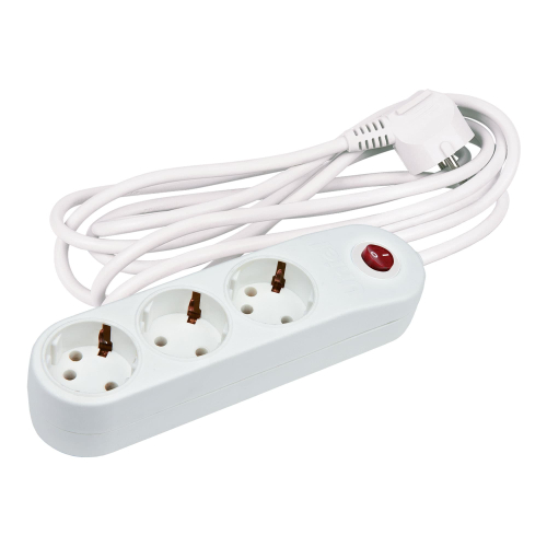 S-GSP3-3C Фильтр сетевой Uniel серии стандарт «Classic», с/з, 3 гн., шнур 3 м, защита от перенапряжения, кз, импульсных помех, цвет – белый