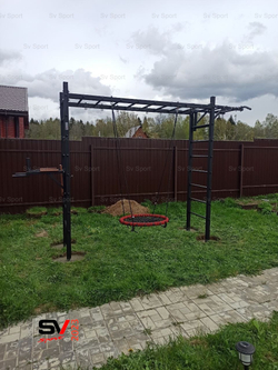 Монтаж уличной шведской стенки Sv Sport Рукоход (4 вертикальных столба)