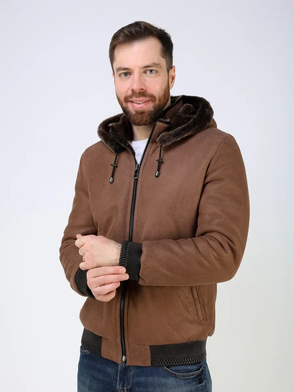 Дубленка зимняя натуральная бомбер