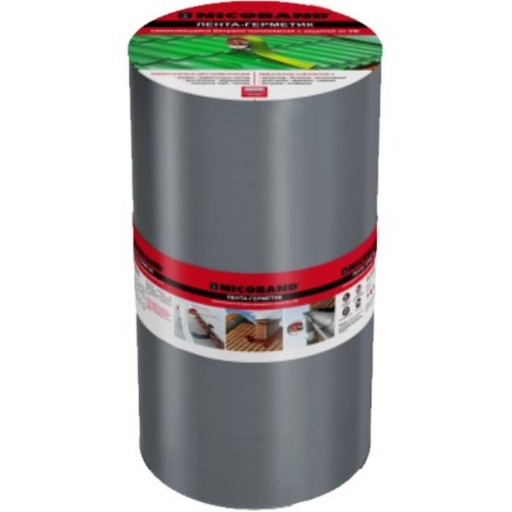 Лента герметизирующая Nicoband самоклеящаяся серая 10000х300 мм