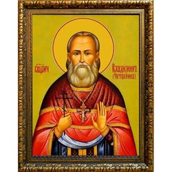 Владимир Четверин, священномученик пресвитер. Икона на холсте.