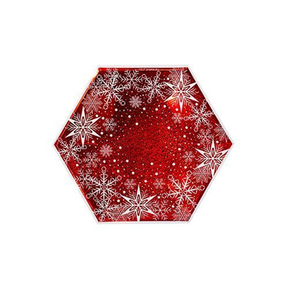 Тарелки фигурные Снежные Искры, 6 штук