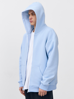 Худи зип с начесом (голубой)