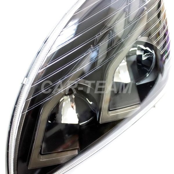 Фары Газель Бизнес в стиле Mercedes AMG передние, тонированные галочки (33020-3711010-94/33020-3711011-94)