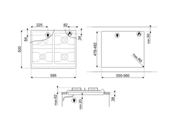 Газовая варочная панель Smeg SR964PGH