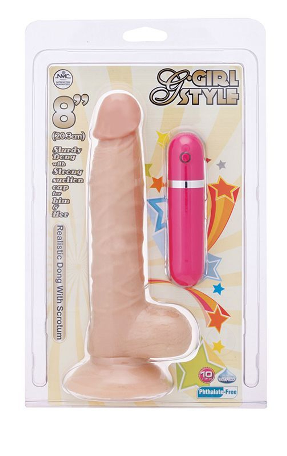 Телесный вибратор-реалистик на присоске G-GIRL STYLE 8INCH VIBRATING DONG - 20,3 см.