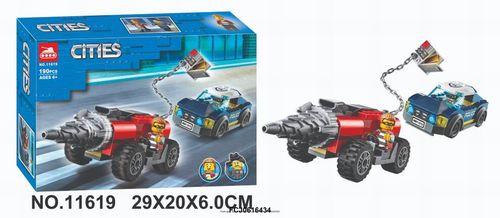 Конструктор Сити "Полицейская погоня за бурильщиком" 190 дет.