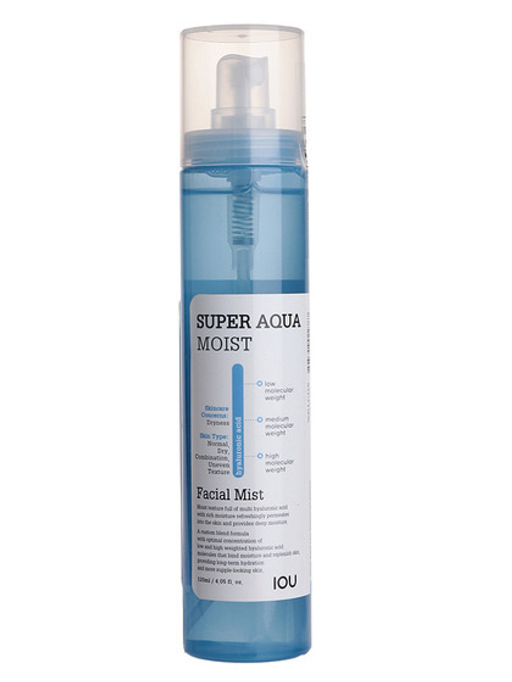 [Welcos] IOU Super Aqua Moist Facial Mist - Спрей для лица увлажняющий с гиалуроновой кислотой, 120 мл