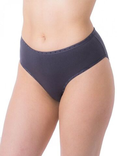 Классические женские слипы с сердечками на бейке (Размер: L) (Цвет: серый)