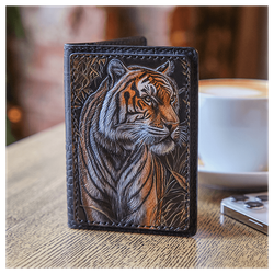 Кожаная обложка на паспорт «Тигр»