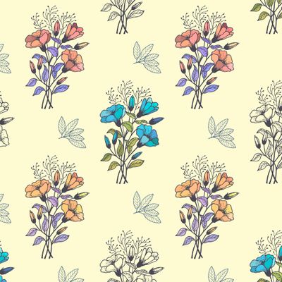 Seamless pattern of bouquets of flowers.