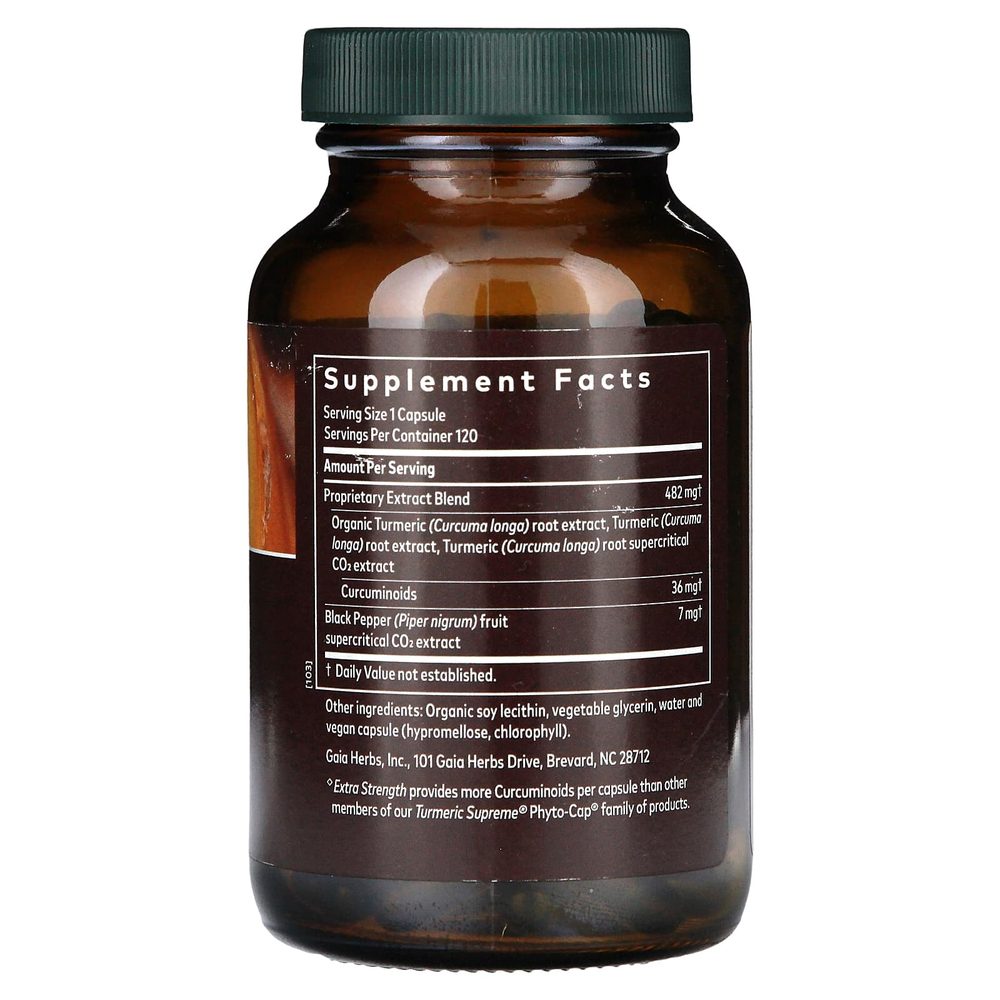 Gaia Herbs, куркума, 120 веганских капсул с фитокапсулами