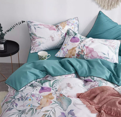 Постельное белье ЕВРО (двуспалка) Египедский Хлопок Белый Лепестки