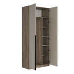 Шкаф для одежды Бохо ШК-002 с полками и штангой Кашемир/Дуб Крафт Серый 101,6х236см