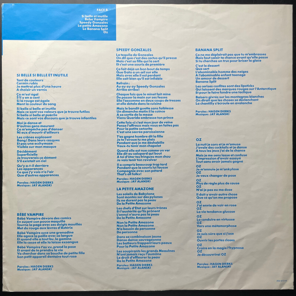 Lio ‎– Lio (Франция 1980г.)