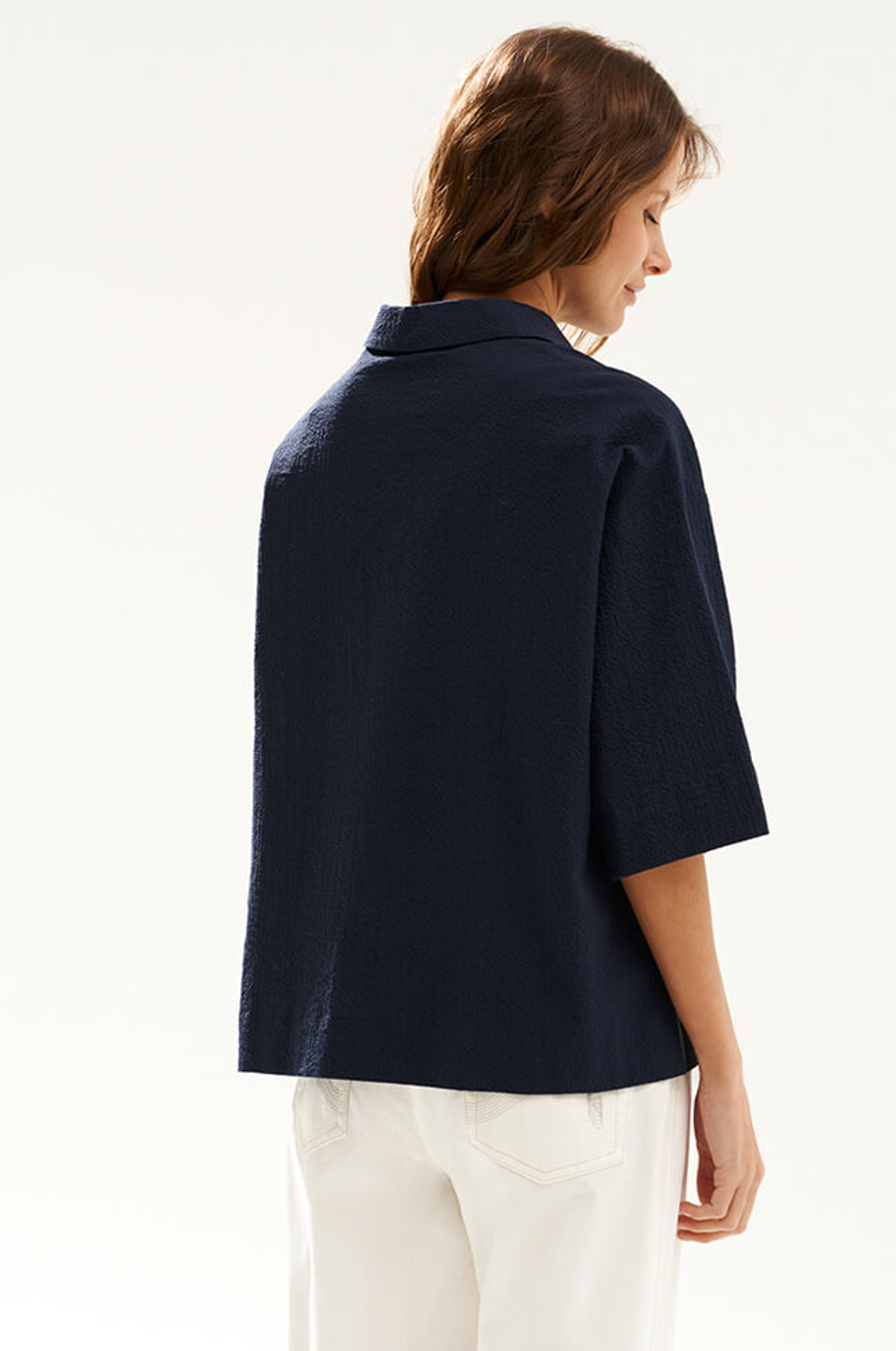 23515 Блузка женская (темно-синий)