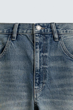 ZARA ДЖИНСОВЫЕ ШОРТЫ RELAXED FIT, СИНИЙ