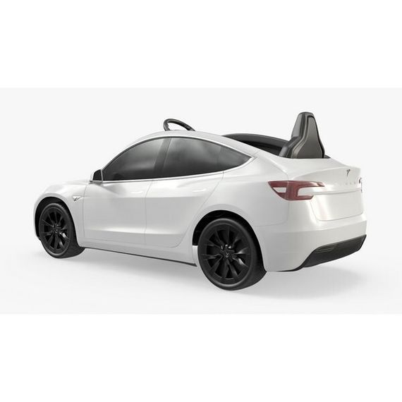 Детский электромобиль TESLA MODEL S (White / Black Rims) 1465593-00-A