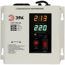 Стабилизатор напряжения ЭРА СННТ-500-ЦБ настенный ц.д. 140-260В/220/В 500ВА белый | Настенные