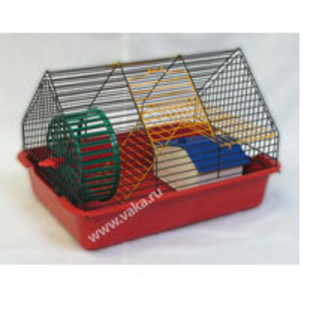 ВАКА клетка для грызунов "Домик" малый с лесенкой и домиком 385*275*255