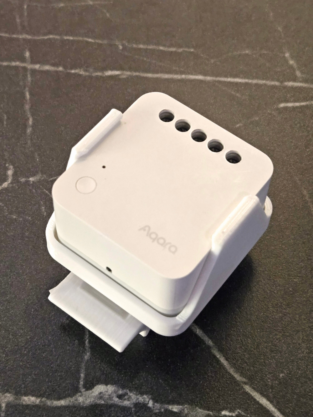 Набор 3 шт. Крепление для одноканального реле Aqara T1 (с нейтралью) на DIN-рейку SSM-U01, 3D печать, белое