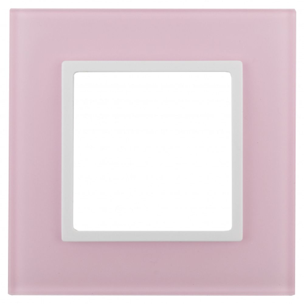 14-5101-30 ЭРА Рамка на 1 пост, стекло, Эра Elegance, розовый+бел