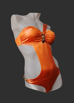 Оригинальный купальник-монокини с декором (Размер: 38) (Цвет: оранжевый)