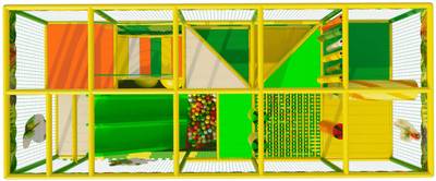 Детский уличный игровой лабиринт с крышей «Тропикана» 6,15×2,46×3,1 м