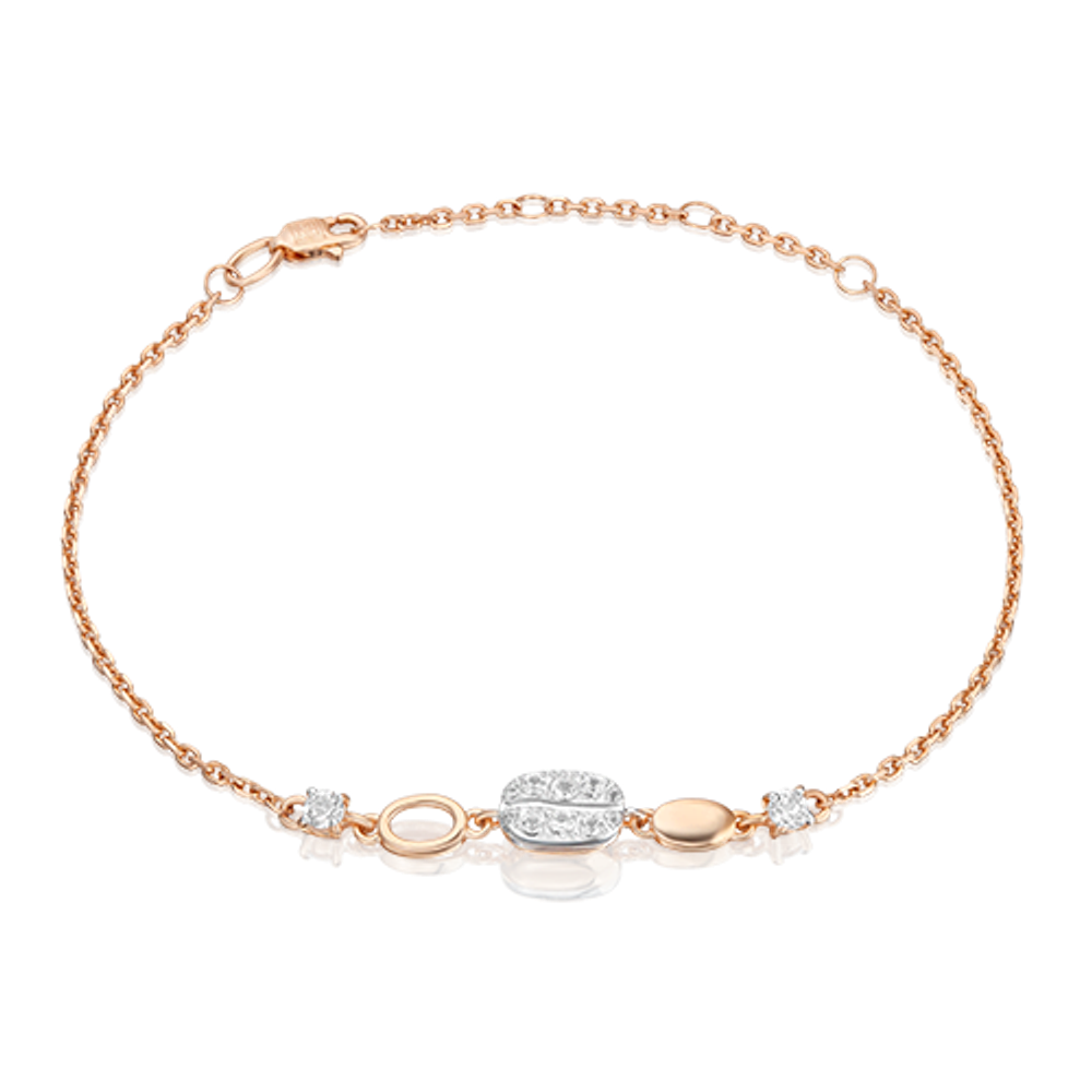 Браслет из комбинированного золота с натуральными топазами white