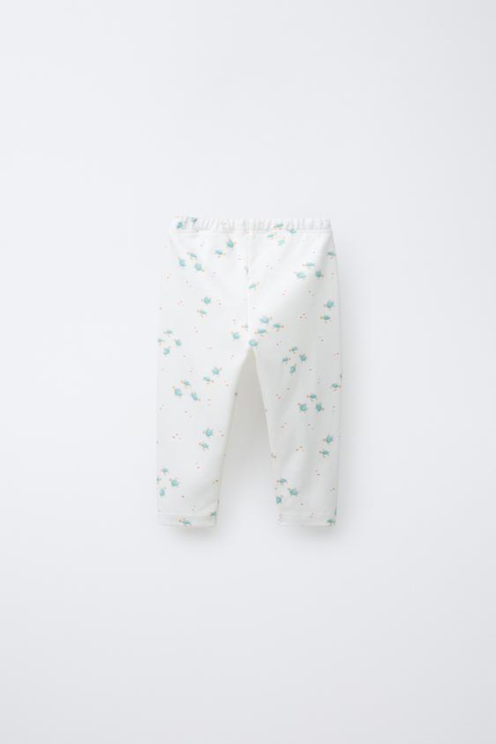 ZARA ЛЕГИНСЫ С ПРИНТОМ «ЧЕРЕПАХИ», БЕЛЫЙ