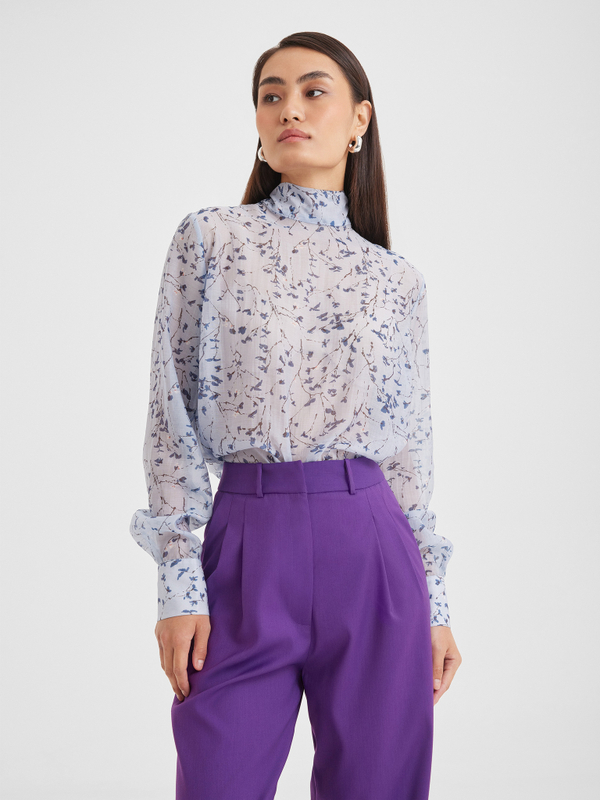 Блуза-органза голубая