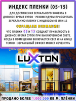 Пленка солнцезащитная зеркальная спаттерная SOLAR BRONZE 15 LUXTON, рулон