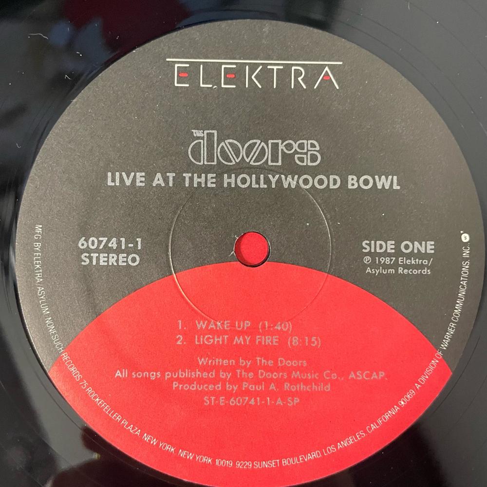 Винтажная виниловая пластинка LP The Doors Live At The Hollywood Bowl (США 1987)