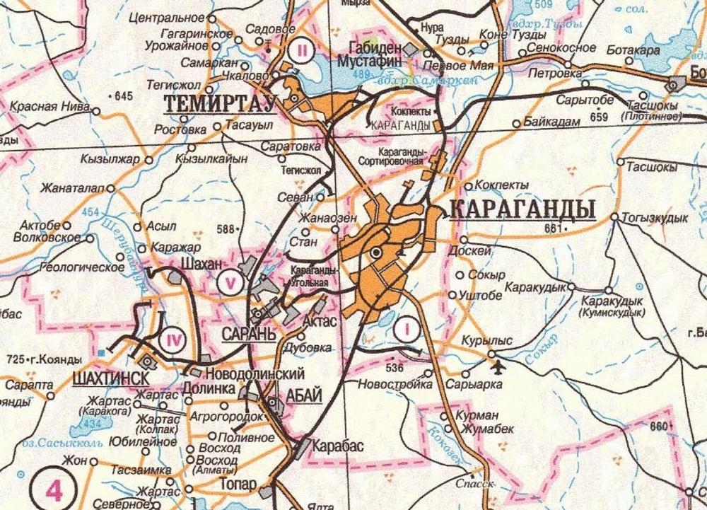 Карта Карагандинской области обновлённая, большая , настенная 2023 год