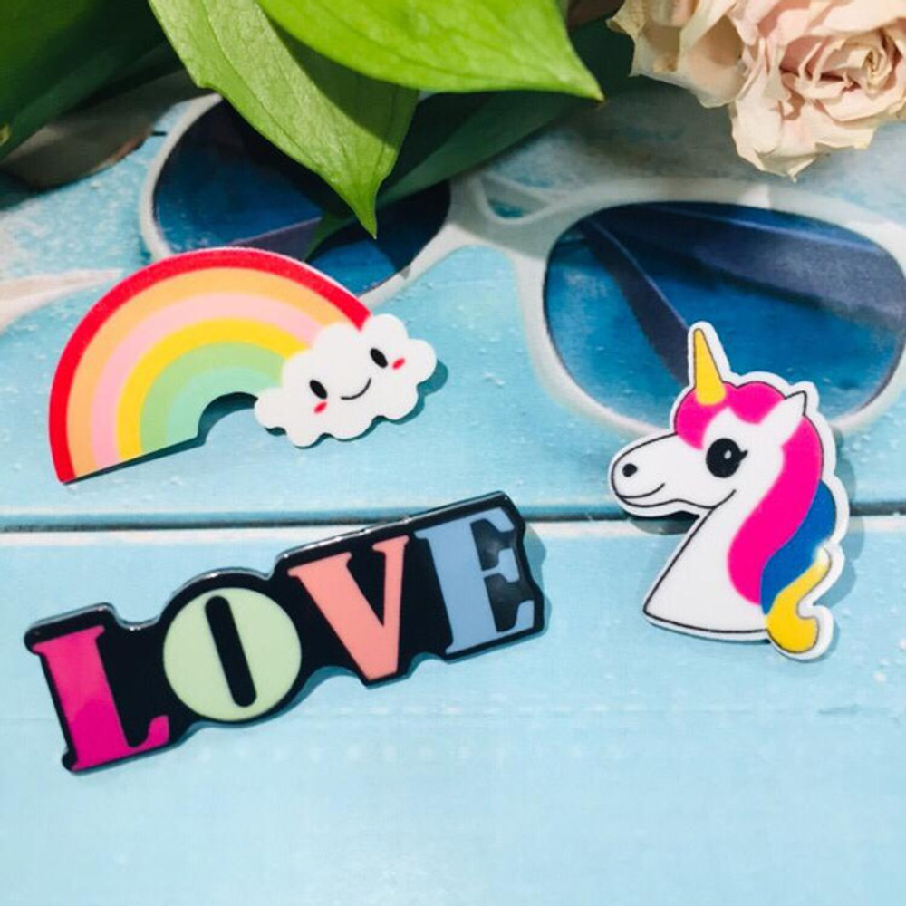 Значки в наборе 3шт «Summer element», любовь