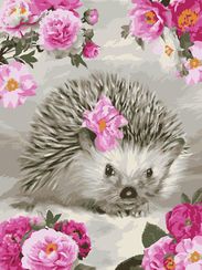 Картина по номерам "Цветочный ёжик"