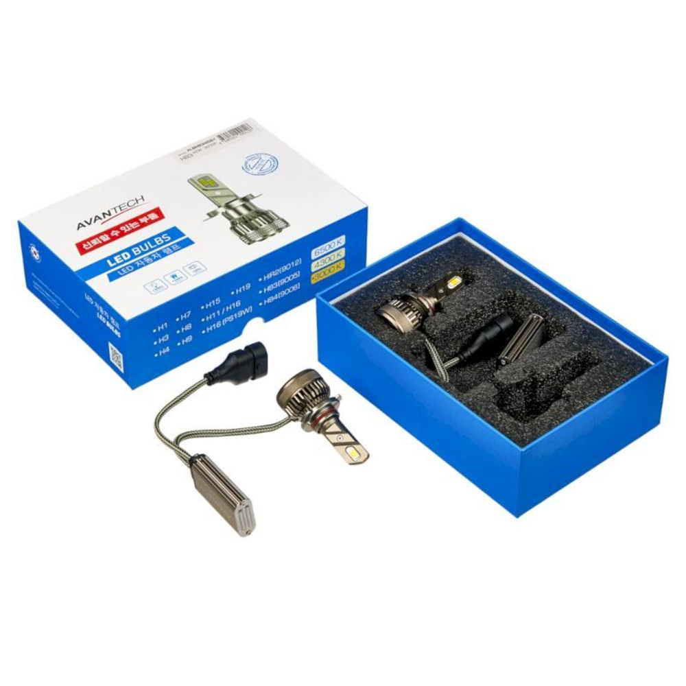 Лампа светодиодная LED Avantech HB3 12V 45W, 3000К (комплект 2 шт.) ALBHB345SY