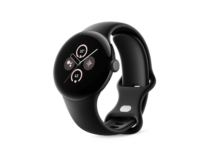 Google Pixel Watch 2 Matte Black Aluminum Case Obsidian Active Band Technodeus