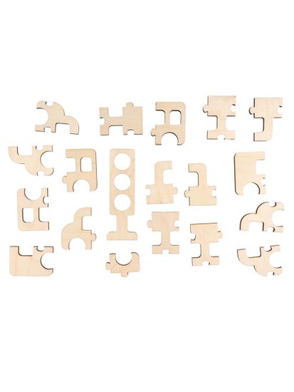 Пазл-конструктор деревянный "Автотранспорт" в деревянной коробке